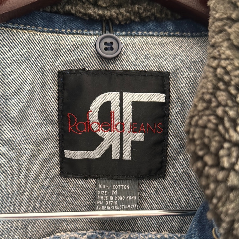 Rafaella Vintage Blue and Brown Jean Jacket with Corduroy Collar 100% co… - Picture 2 of 5